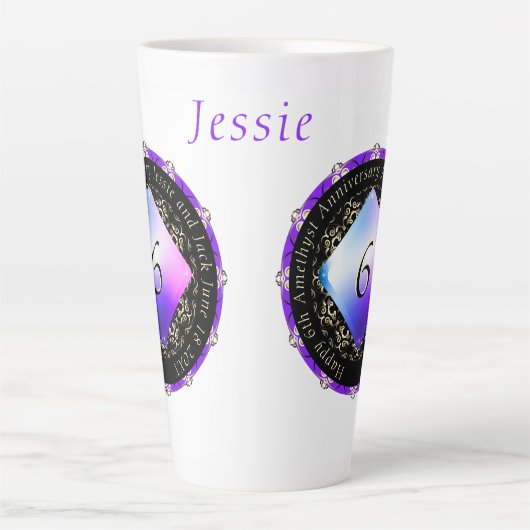 6アメジスト結婚記念日ラテマグ カフェラテマグ (正面)