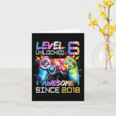 6アンロックされたビデオゲーム6th誕生日ゲーマーボーイズ子供 カード (黄色い花)