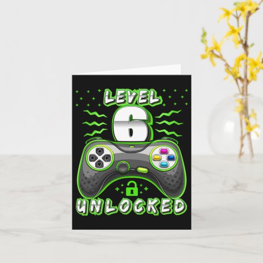 6アンロックビデオゲーム6th誕生日ゲーマーボーイズ3 カード (黄色い花)