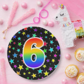 6イベント: はっきりした,おもしろい, カラフル虹6 ペーパープレート (パーティー)