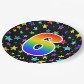 6イベント: はっきりした,おもしろい, カラフル虹6 ペーパープレート (アングル)