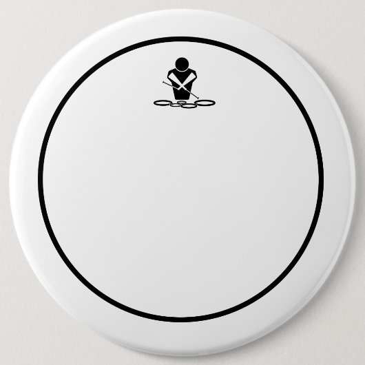 6インチスポックドラムピンストライプヘッド 缶バッジ (正面)