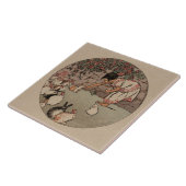 6インチヴィンテージエレガントラビッツアートコテージコア タイル (側面)