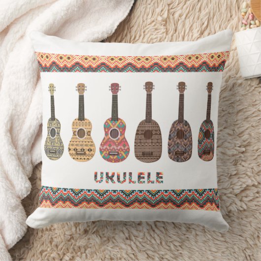 6ウクレレ型枕 クッション (ブランケット)