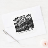 6ウッドブロックプリントシールのシート – 3インチ スクエアシール (封筒)