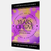 6エレガントアメジスト結婚周年記念 アクリルサイン (傾斜)