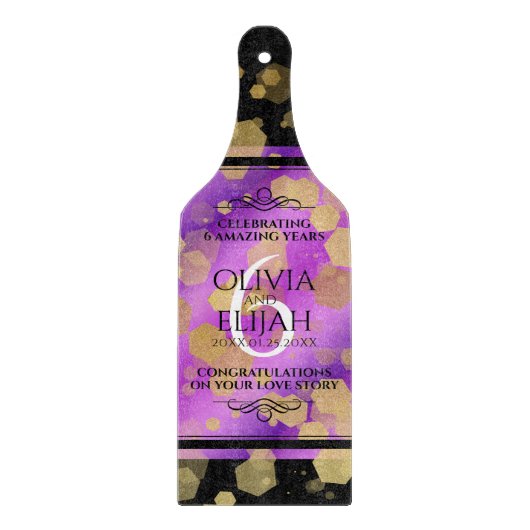 6エレガントアメジスト結婚周年記念 カッティングボード (正面)