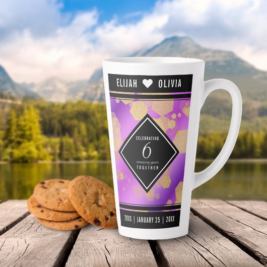 6エレガントアメジスト結婚周年記念 カフェラテマグ