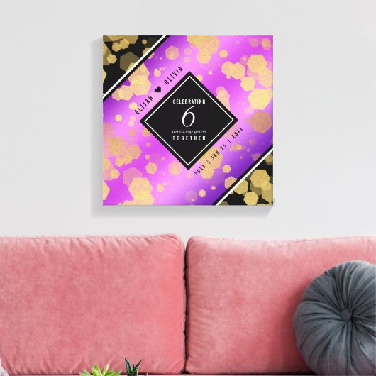 6エレガントアメジスト結婚周年記念 キャンバスプリント (インサイチュ (リビング))