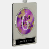 6エレガントアメジスト結婚周年記念 シルバープレートバナーオーナメント (右)