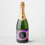 6エレガントアメジスト結婚周年記念 スパークリングワインラベル (正面)