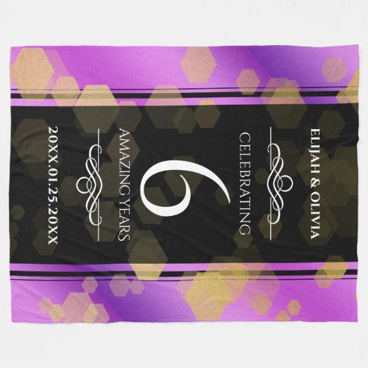 6エレガントアメジスト結婚周年記念 フリースブランケット