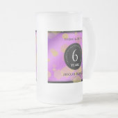 6エレガントアメジスト結婚周年記念 フロストグラスビールジョッキ (正面右)