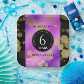 6エレガントアメジスト結婚周年記念 ペーパープレート (パーティー)