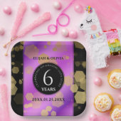 6エレガントアメジスト結婚周年記念 ペーパープレート (パーティー)