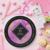 6エレガントアメジスト結婚周年記念 ペーパープレート (パーティー)