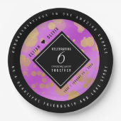 6エレガントアメジスト結婚周年記念 ペーパープレート (正面)