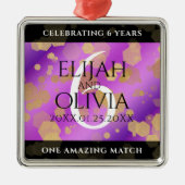 6エレガントアメジスト結婚周年記念 メタルオーナメント (正面)