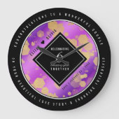 6エレガントアメジスト結婚周年記念 ラージ壁時計 (正面)