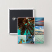 6エレガントフォトコラージボパーソナライズされたタン 缶バッジ (正面&裏面)