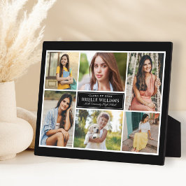 6エレガント写真黒卒業コラージュ フォトプラーク