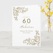 6エレガント歳と素晴らしい誕生日金ゴールド カード (黄色い花)