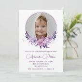 6エレガント歳の誕生日の招待フォトフローラボホ 招待状 (スタンド正面)