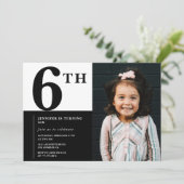 6エレガントth birthday invitation girl Chic Photo 招待状 (スタンド正面)
