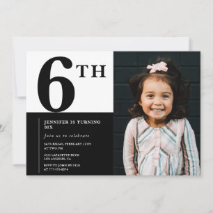 6エレガントth birthday invitation girl Chic Photo 招待状