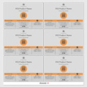 6オレンジドットQRコードグレー大型製品ラベル シール (シート)