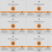 6オレンジドットQRコードグレー大型製品ラベル シール (正面)