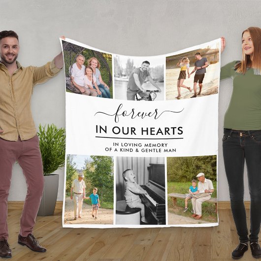 6カスタム写真愛情のメモリ白 フリースブランケット