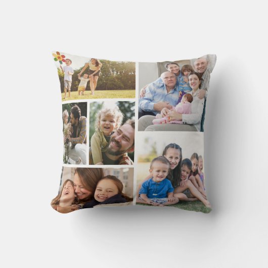 6カスタム枚のフォトコラージュ枠のアートをカスタマイズ クッション (正面)