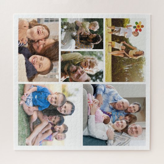 6カスタム枚のフォトコラージュ枠のアートをカスタマイズ ジグソーパズル (横)