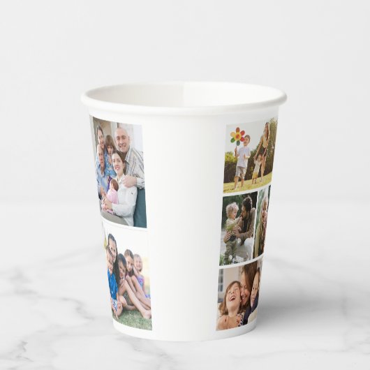 6カスタム枚のフォトコラージュ枠のアートをカスタマイズ 紙コップ (左)