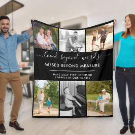 6カスタム枚の写真がワードブラックで愛 フリースブランケット