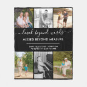 6カスタム枚の写真がワードブラックで愛 フリースブランケット (正面)