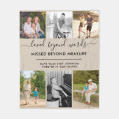 6カスタム枚の写真が言葉を超えて愛Beige フリースブランケット (正面)