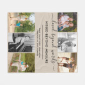 6カスタム枚の写真が言葉を超えて愛Beige フリースブランケット (正面(横))