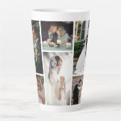 6カスタム枚の写真のコラージュお気に入りのモーメント カフェラテマグ (正面)