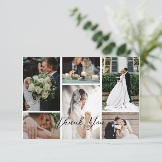 6カスタム枚の写真のコラージュお気に入りのモーメント サンキューカード (スタンド正面)