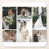 6カスタム枚の写真のコラージュお気に入りのモーメント スクエアペーパーコースター (正面)