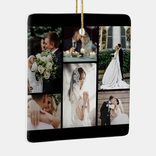 6カスタム枚の写真のコラージュお気に入りのモーメント セラミックオーナメント (右)