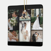 6カスタム枚の写真のコラージュお気に入りのモーメント セラミックオーナメント (左)