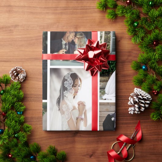 6カスタム枚の写真のコラージュお気に入りのモーメント ラッピングペーパー (クリスマスギフト)