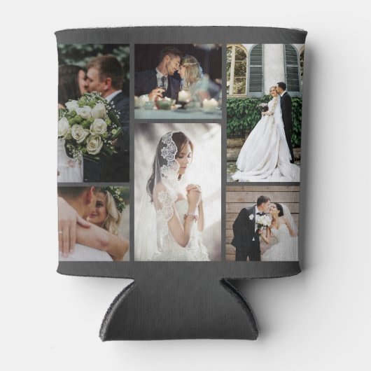 6カスタム枚の写真のコラージュお気に入りのモーメント 缶クーラー (正面)