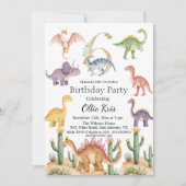 6カラフルth Birthdayパーティー 招待状 (正面)