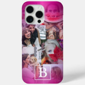 6ガーリーモノグラムのフォトコラージュのピンク色グラデーション Case-Mate iPhoneケース (裏面)