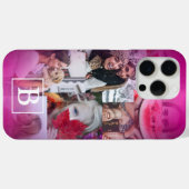 6ガーリーモノグラムのフォトコラージュのピンク色グラデーション Case-Mate iPhoneケース (裏面 (横))