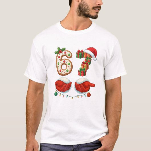 「6ギフトとサンタの手」お兄さん用クッキー Tシャツ (正面)